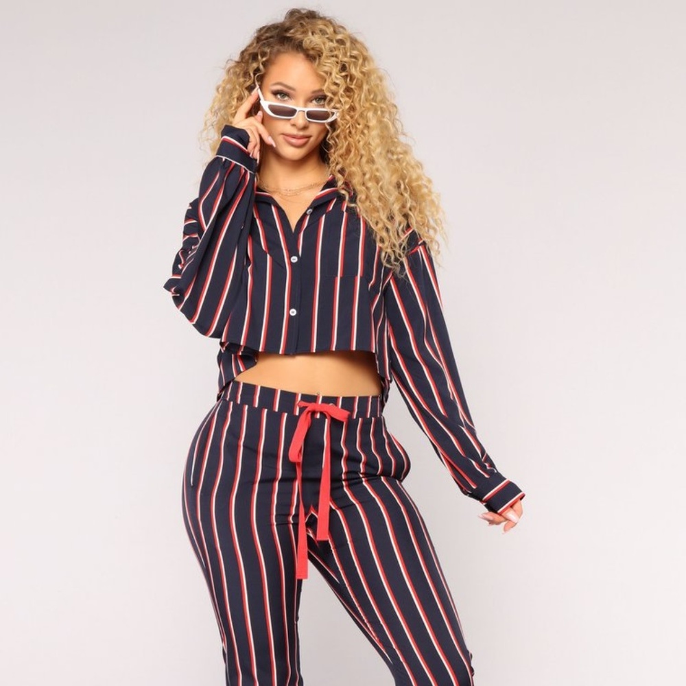 Don't sleep on me striped set Fashion Nova 1X